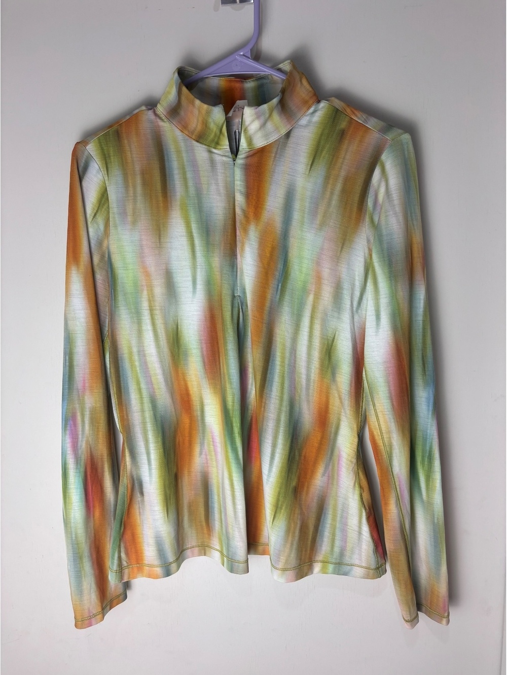 CALIA Golf Women’s S Tissue Texture UV Quarter Zip Filtered Flora Multi NWT